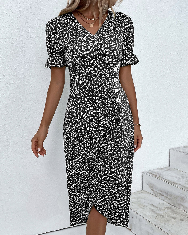 Charlene | Floral V Neck Summer Dress