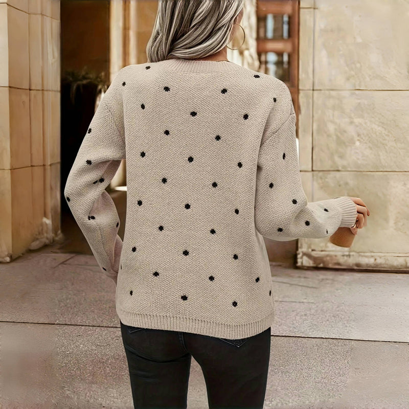 Soft Polka Dot Crew Sweater