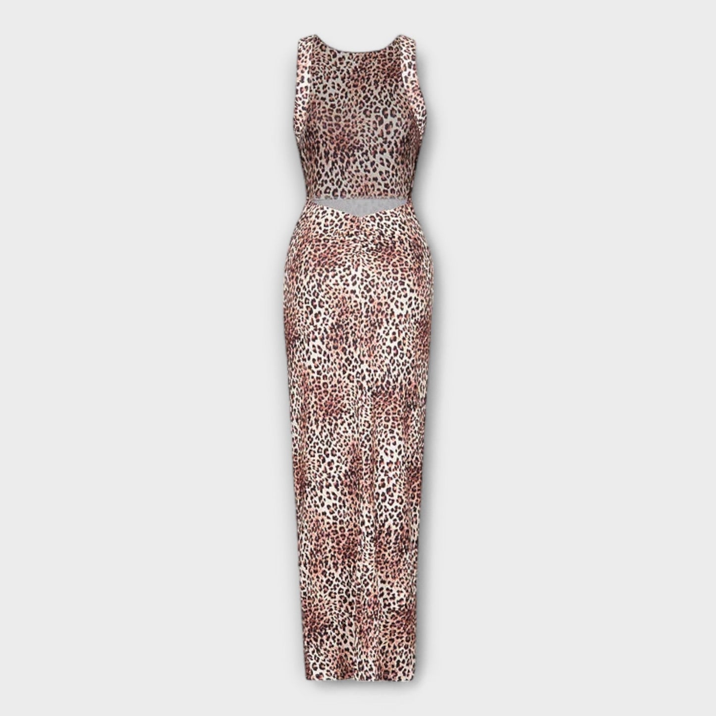 Stylish Animal Print Long Evening Dress - Nocini
