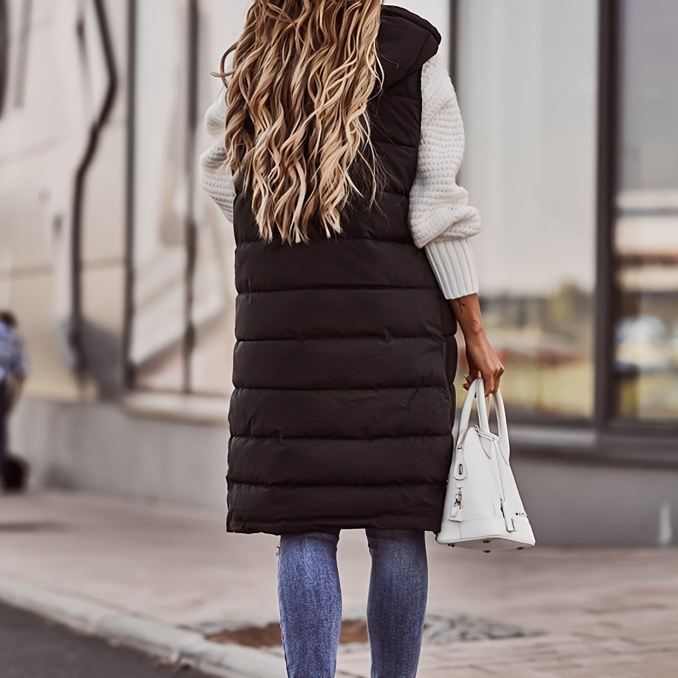 Warm Women's Padded Down Vest with Zip Front