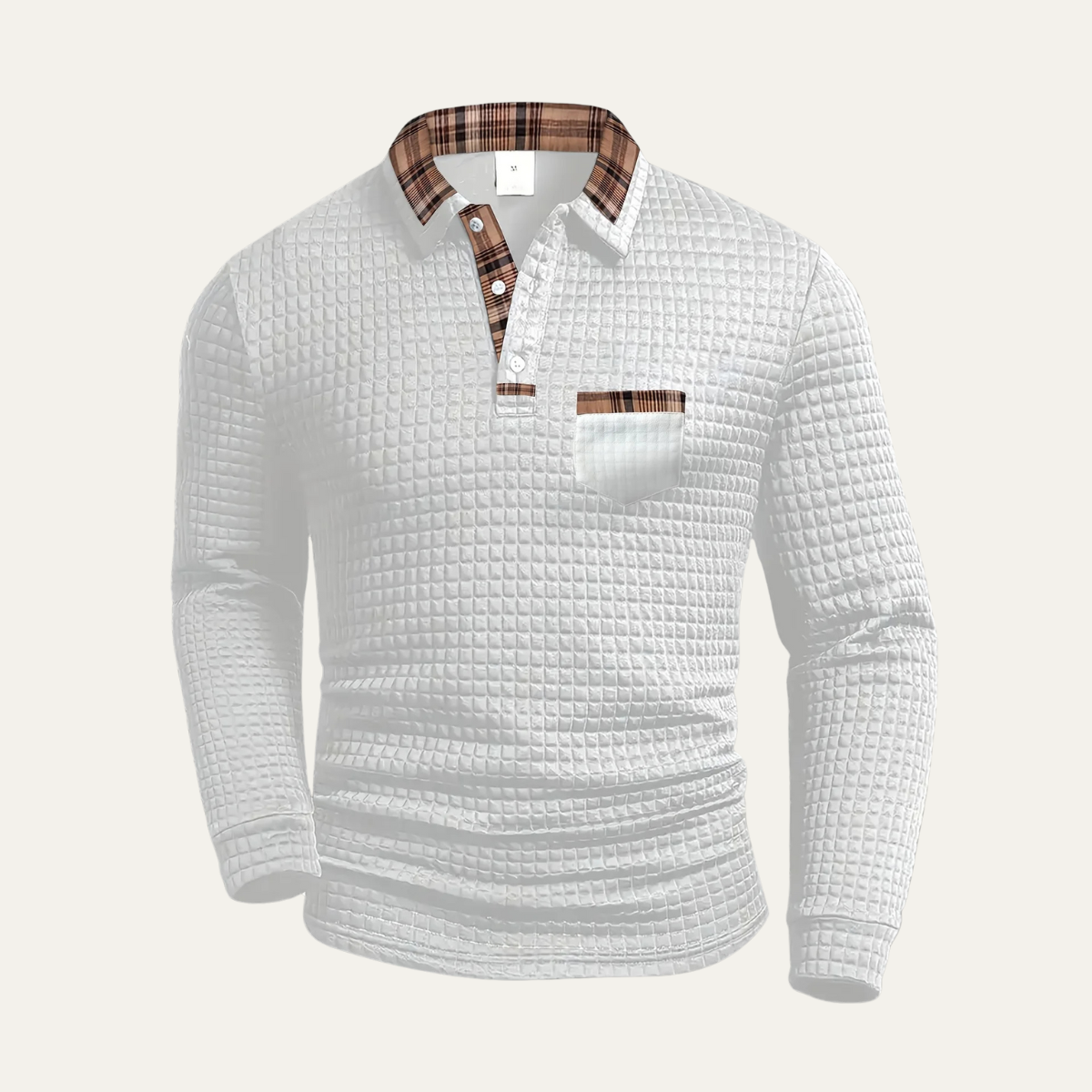 Men's Classic Plaid Trim Polo Sweater