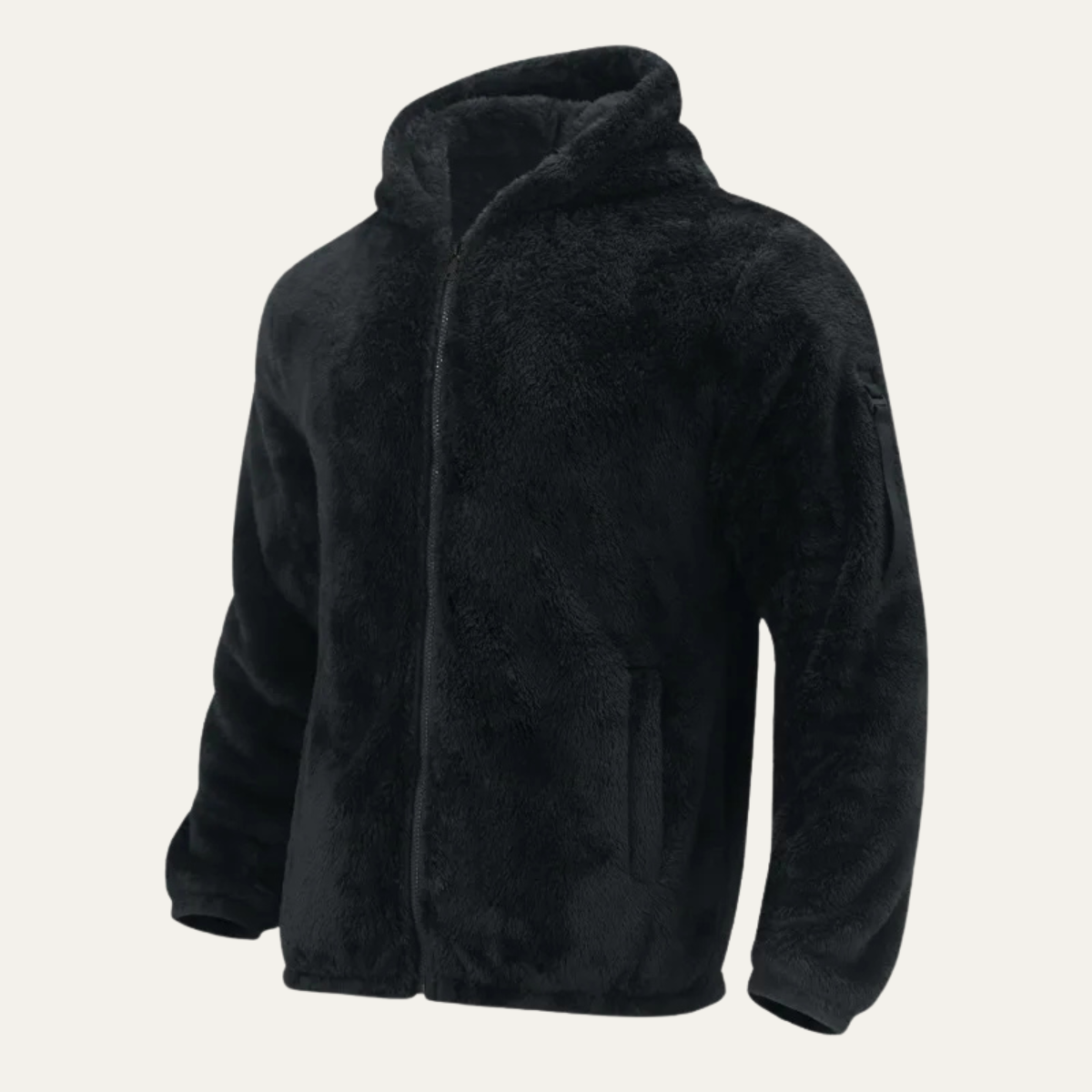 Warm Men's Fleece Zip Up Hooded Jacket
