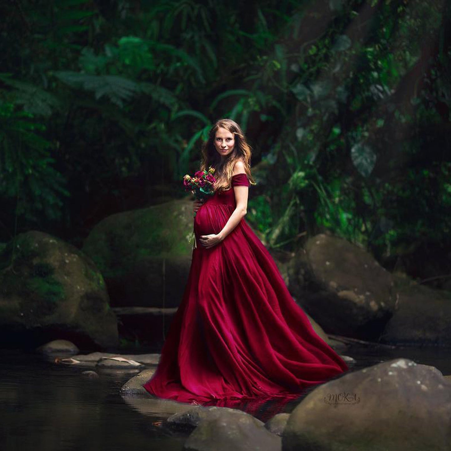 Comfortable Pregnant Lady Maxi Dress