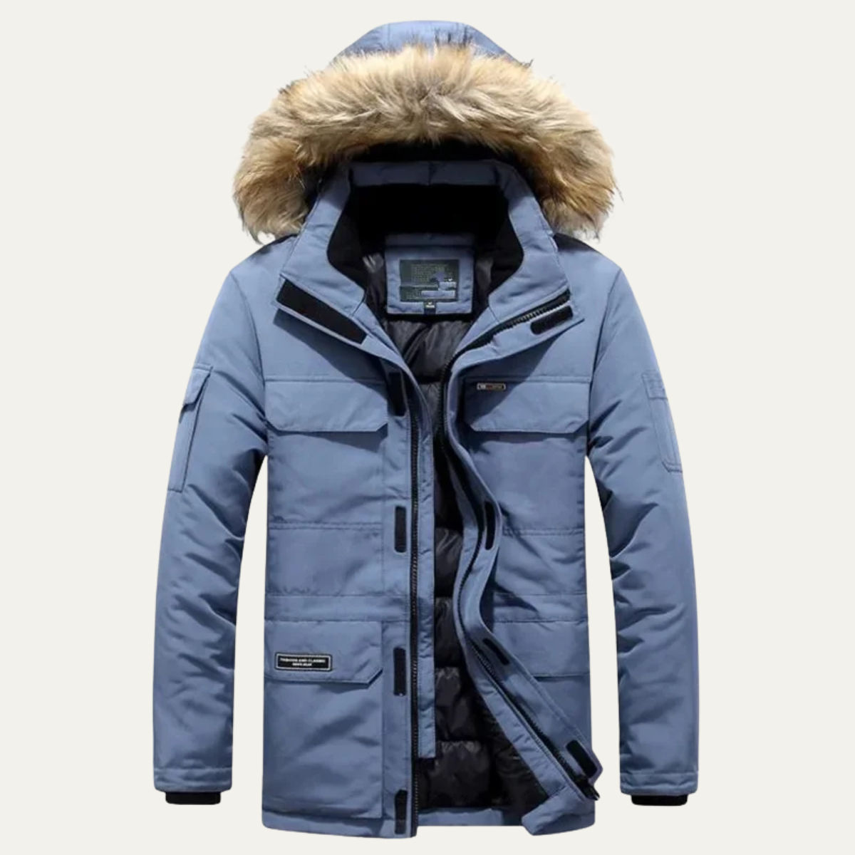 Heavy Duty Men's Insulated Hooded Winter Coat Jacket