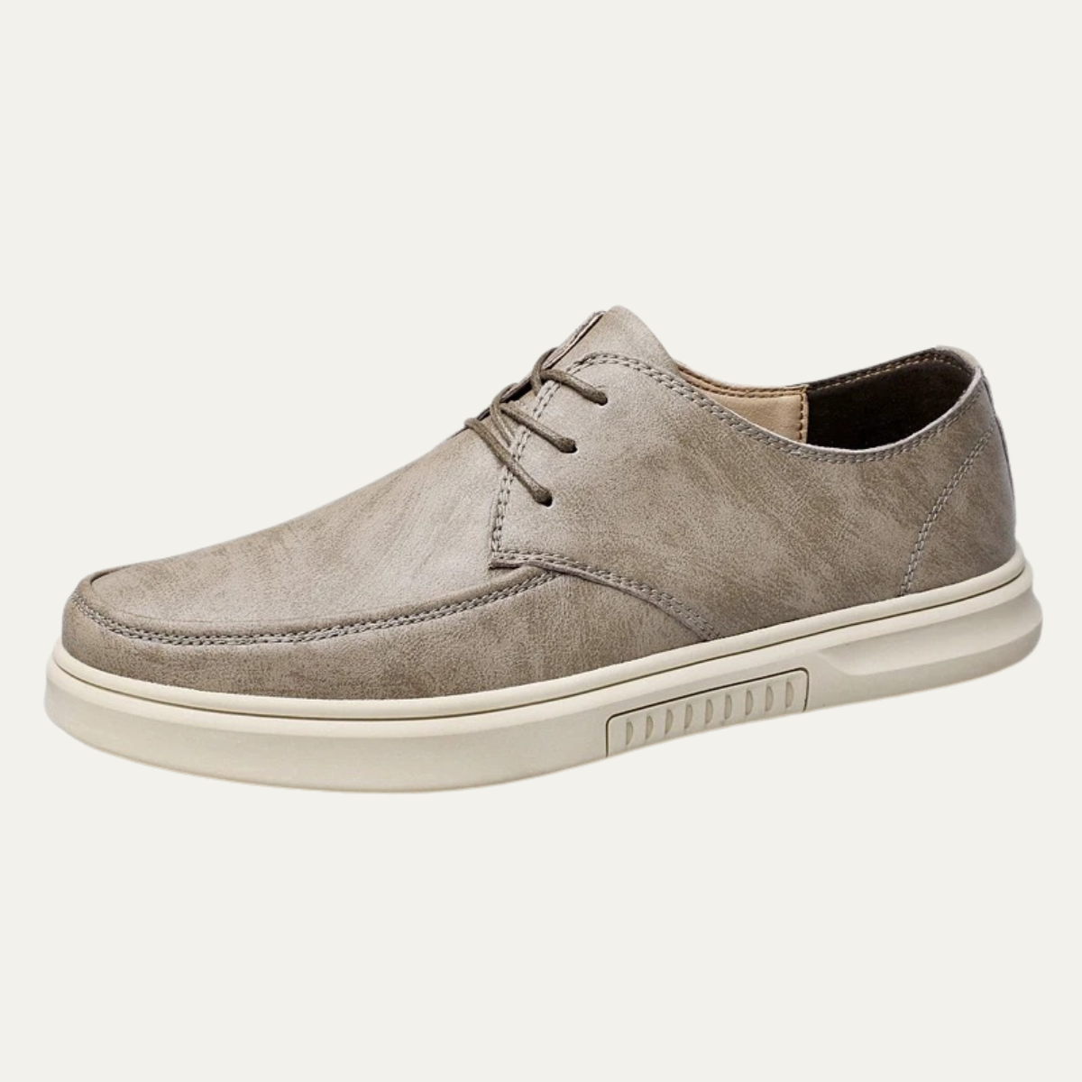 Classic Men's Brown Faux Leather Lace Up Shoes