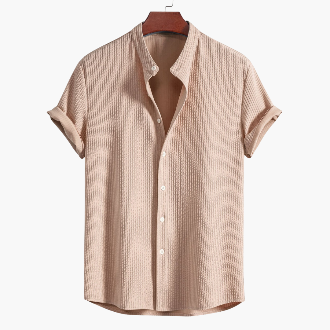 Men's Slim Fit Shirt with Stand Collar - Classic Style