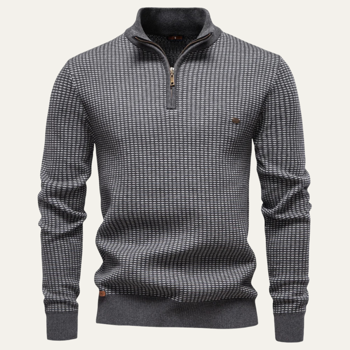 Cozy Men's Thick Crew Neck Half Zip Sweater