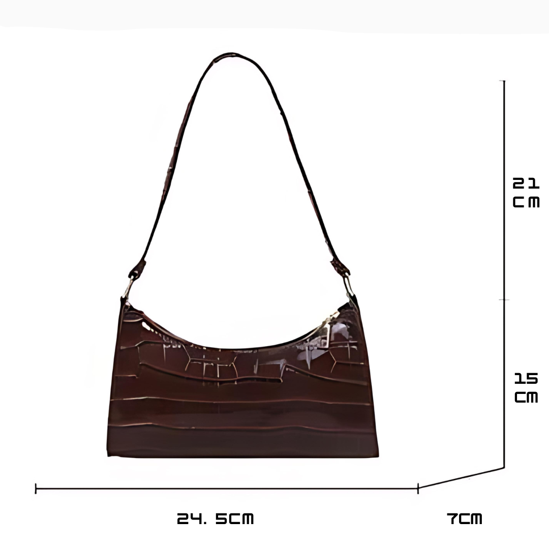 Glossy Faux Leather Handbag