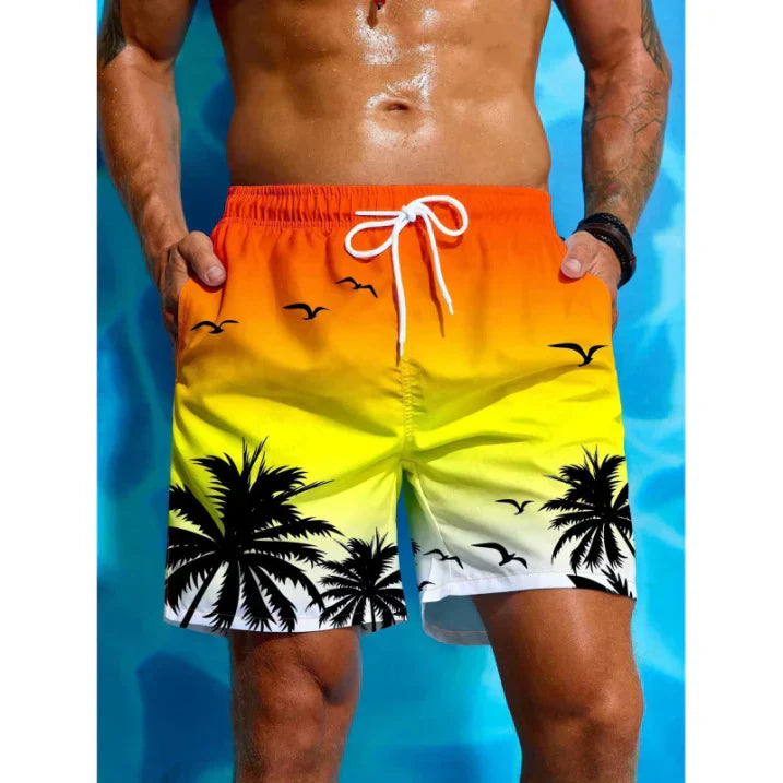 Comfortable Men's Beach Shorts Quick Dry Medium Length