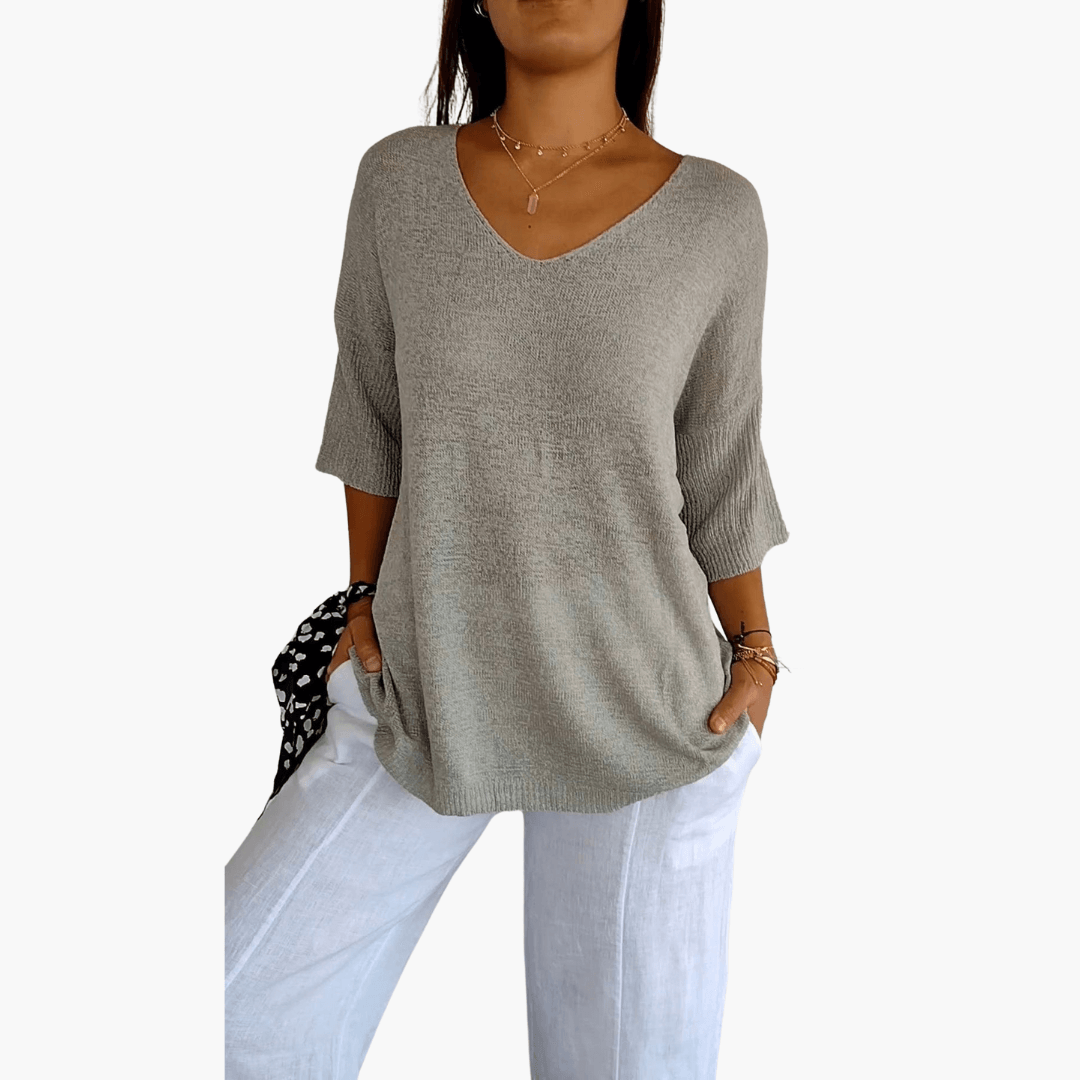 Relaxed Fit V-Neck Tee for Women