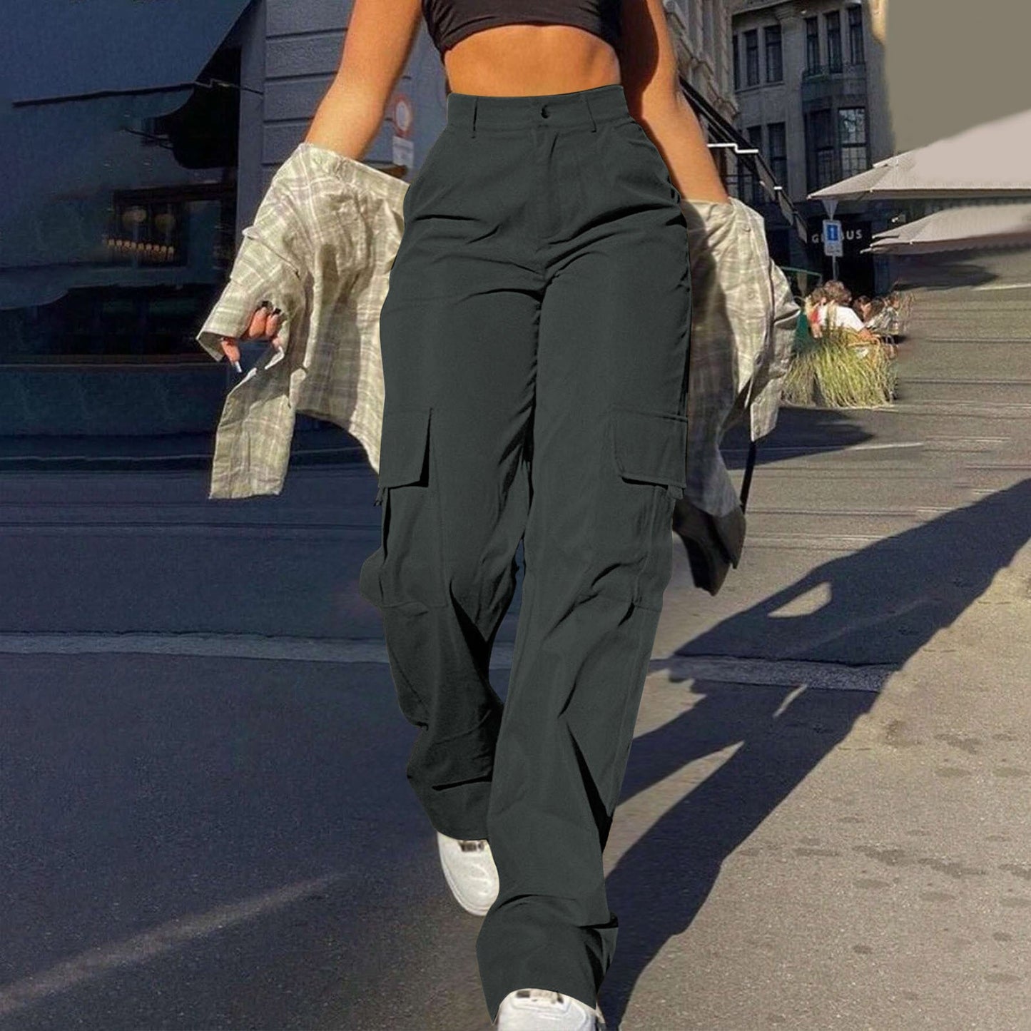 Comfortable High Rise Cargo Pants