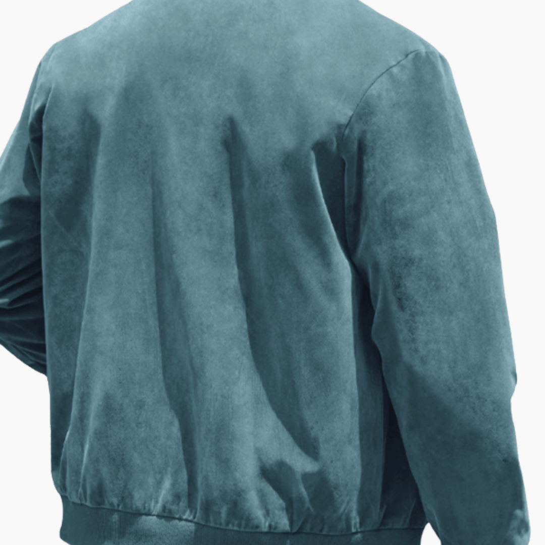 Classic Zip Up Mens Leather Jacket with Pockets