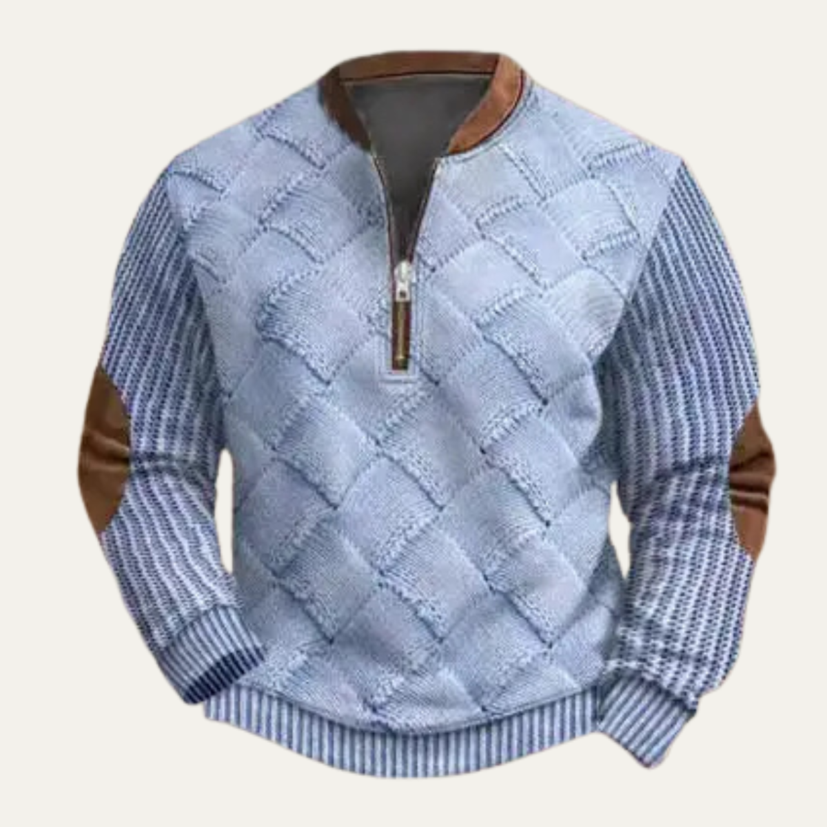 Relaxed Fit Men's Knitted Pattern Jumper Sweater
