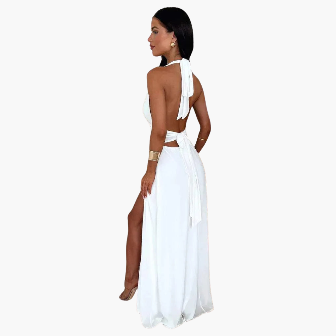 Long Sleeveless Halter Dress for Women