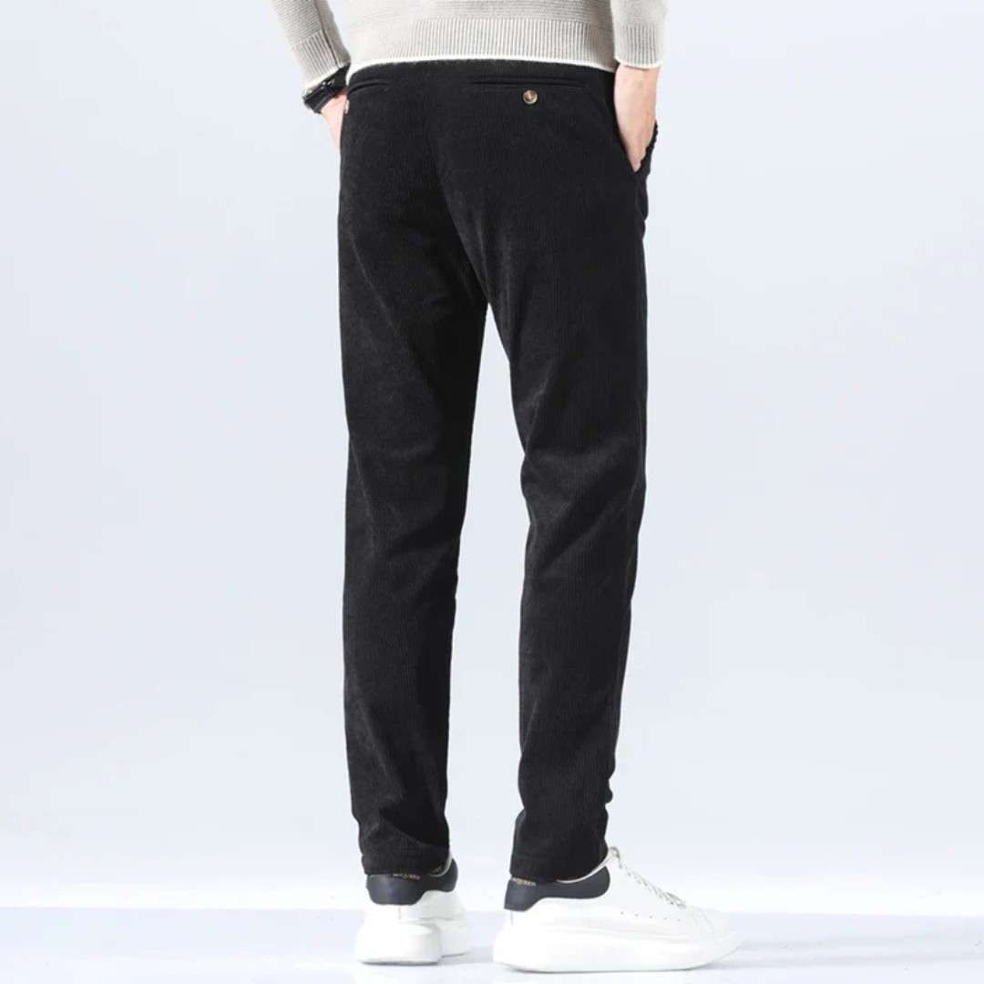 Classic Ribbed Corduroy Pants with Belt Loops