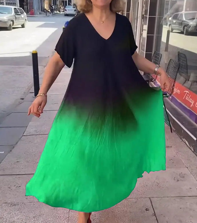 Comfortable V-Neck Knee Length Casual Dress