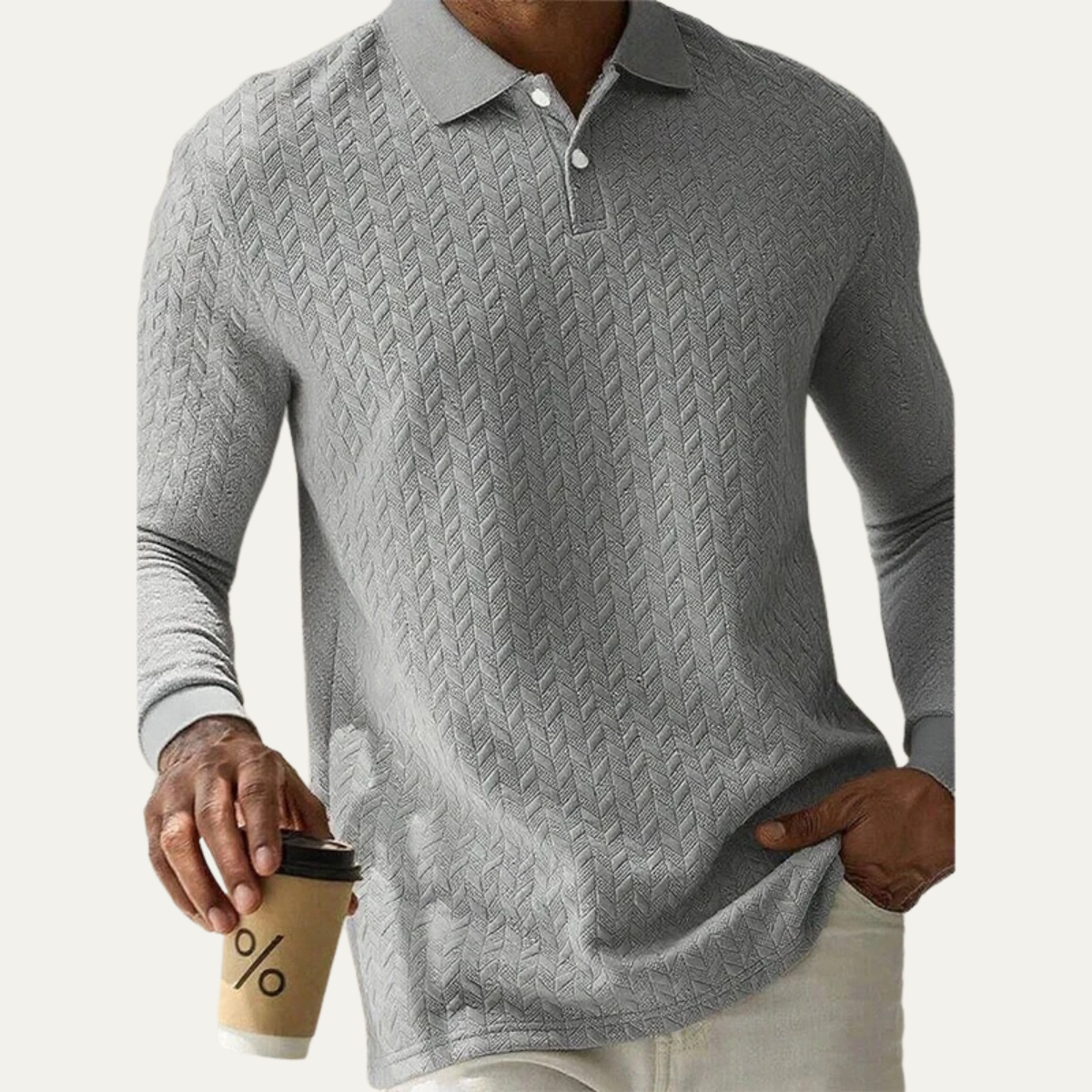 Classic Men's Knitted Polo Sweater