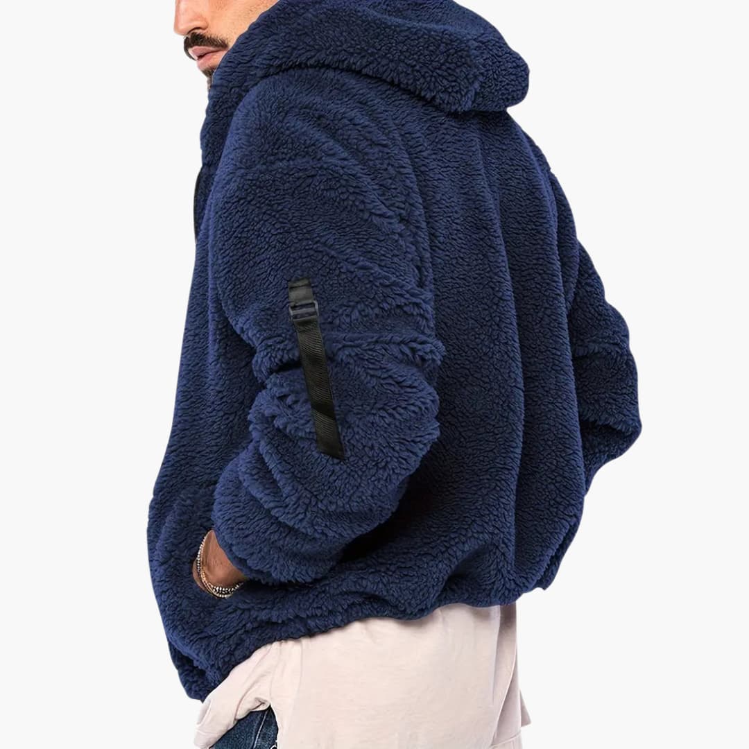 Men's Fleece Zip Up Long Sleeve Jacket