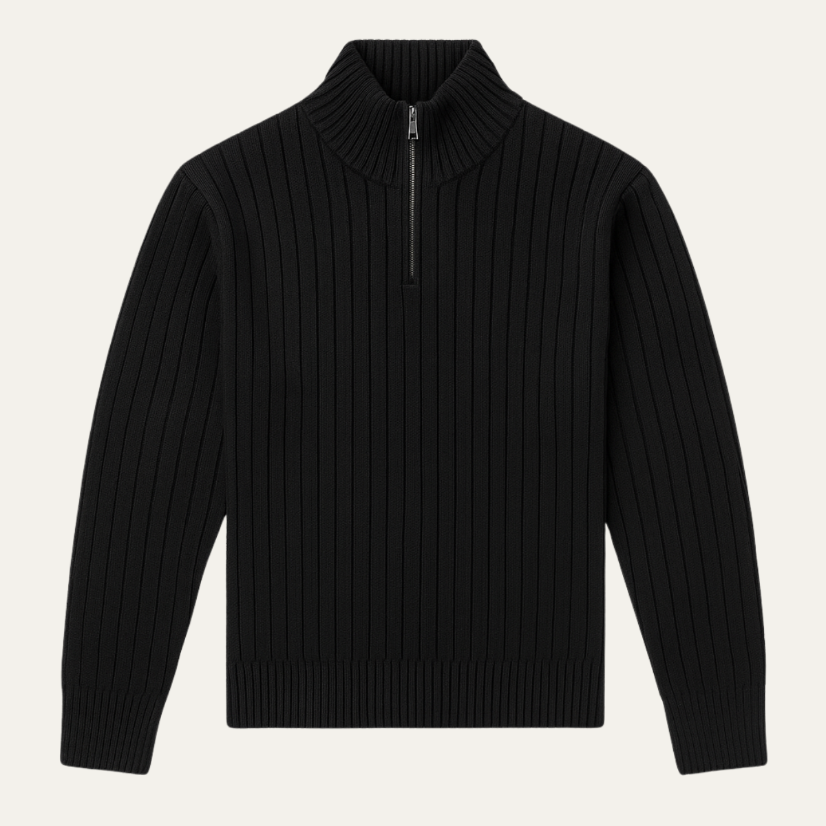 Classic Men's Black Crew Neck Sweater - Nocini