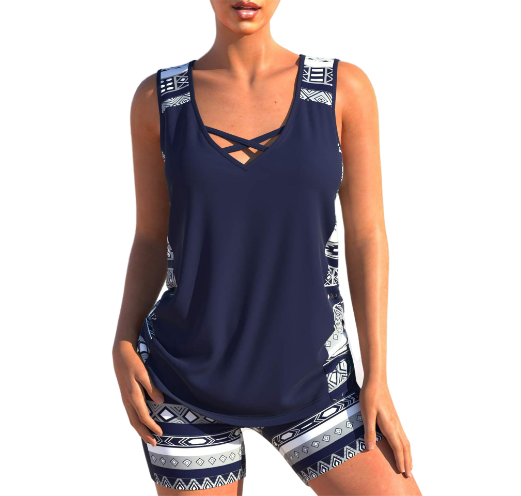 Women's Swimsuit Set - V Neck - Halter Top Swimwear