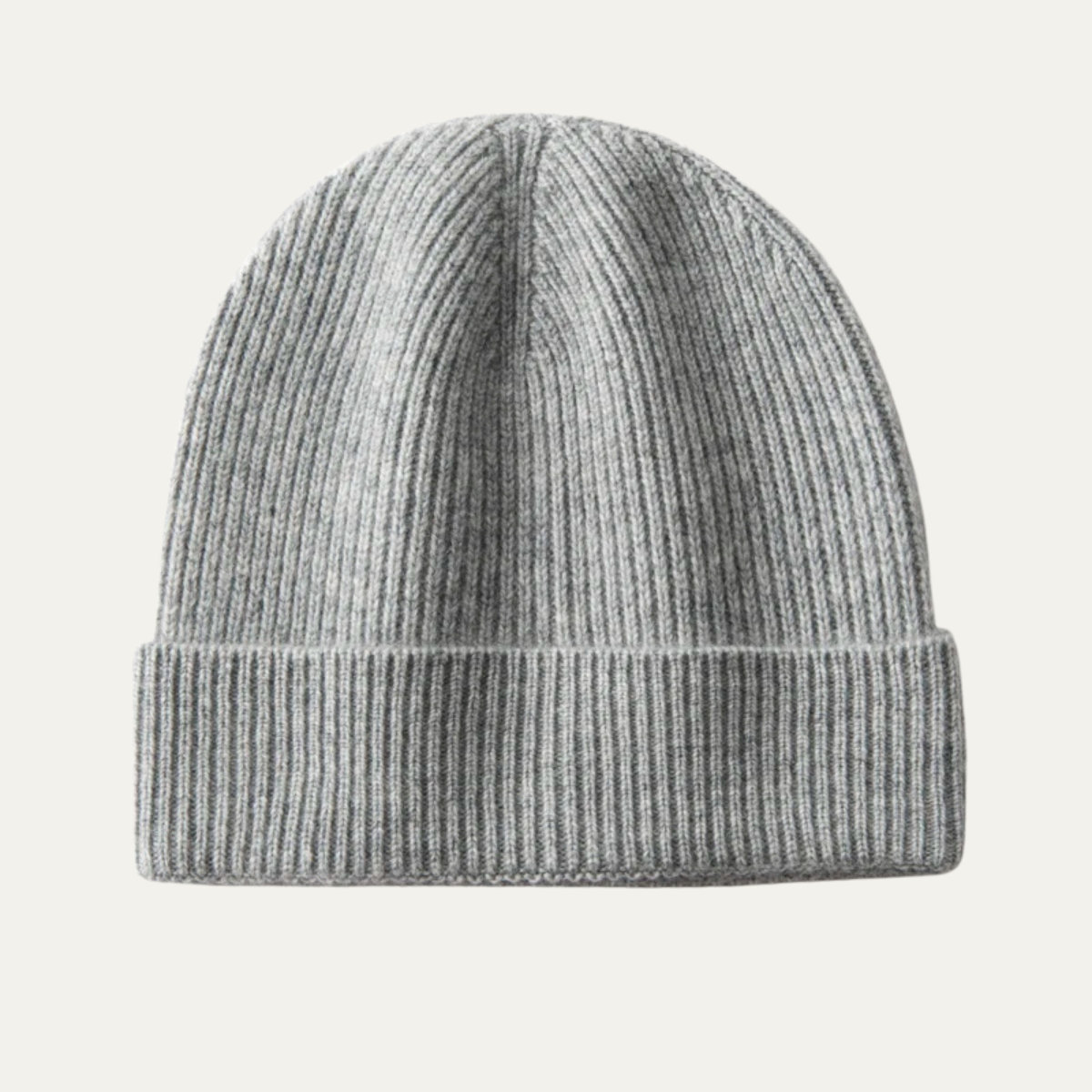 Warm Men's Cashmere Ribbed Winter Beanie