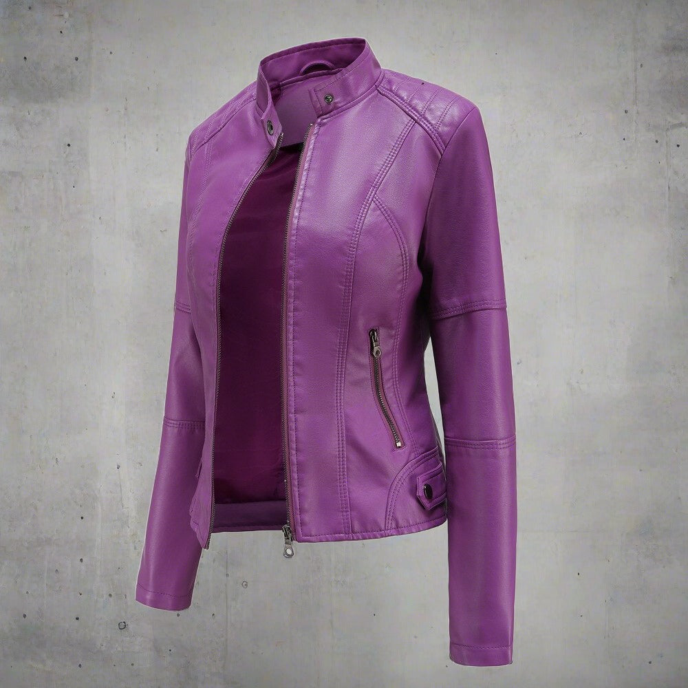 Chic Women's Faux Leather Jacket