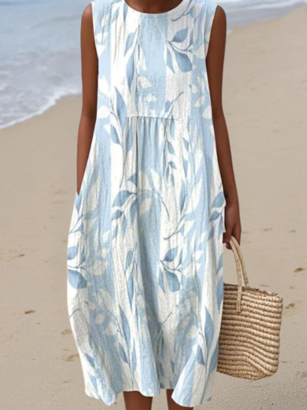 Floral Pattern Knee Length Dress - Nocini