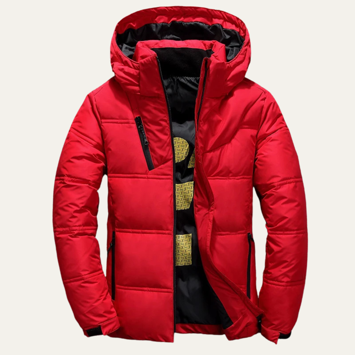 Warm Waterproof Men's Down Filled Hooded Jacket
