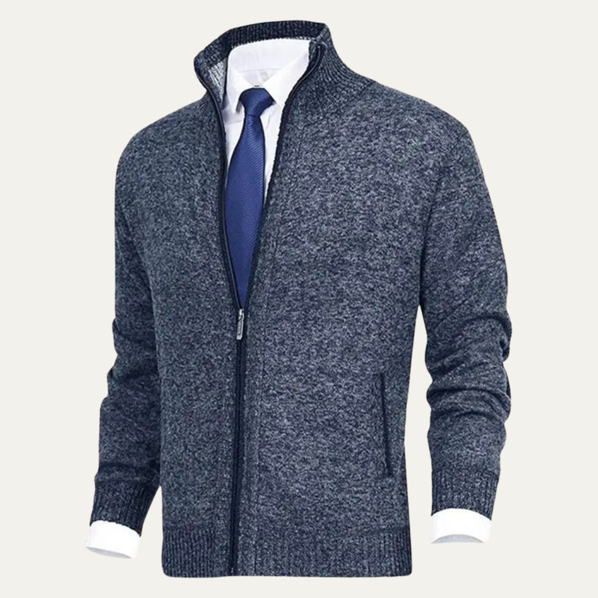 Cozy Men's Thick Fleece Full Zip Sweater