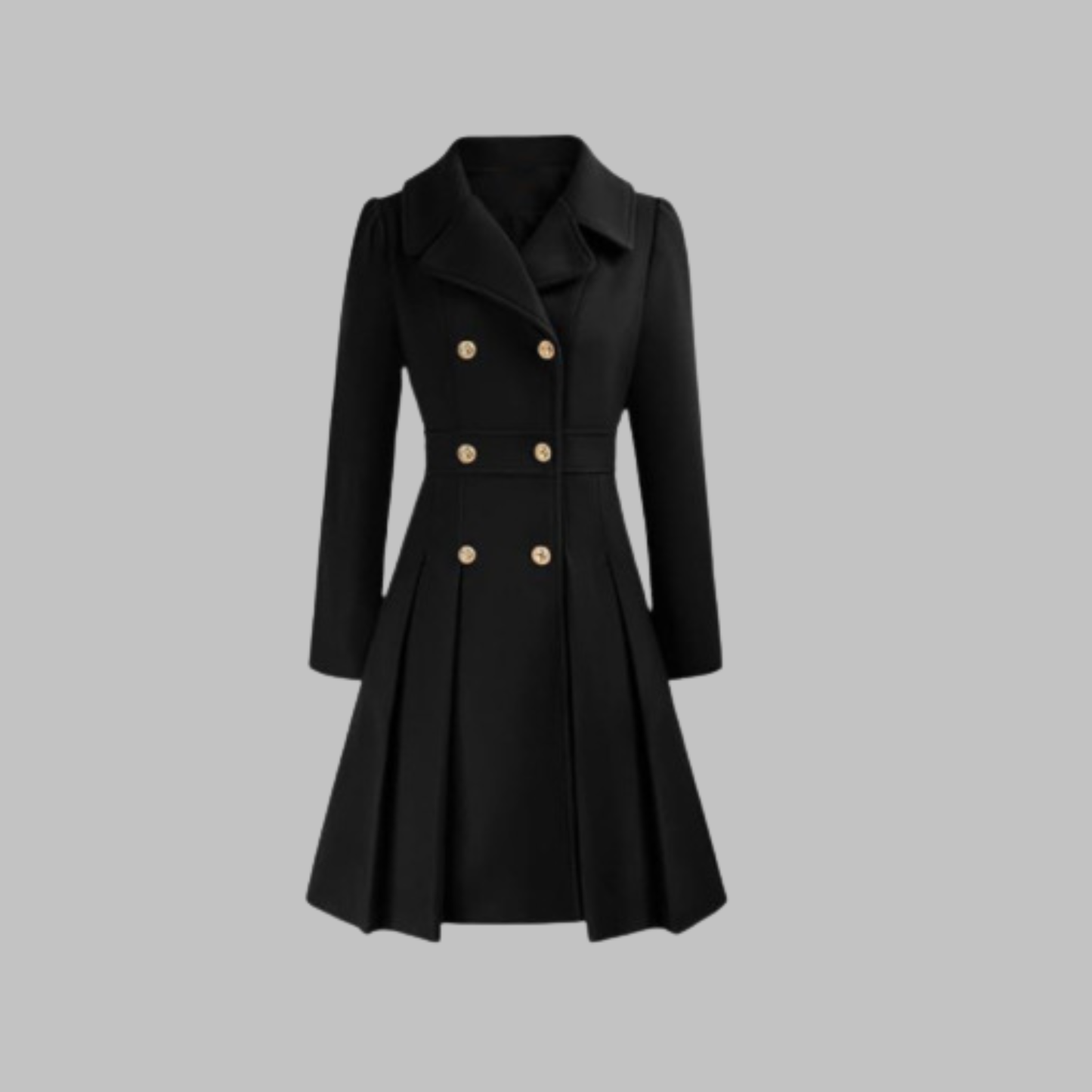 Elegant Double Breasted Long Coat