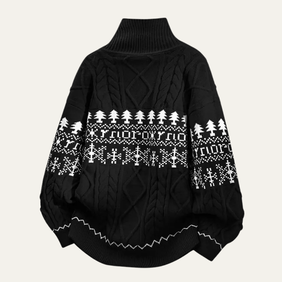 Warm Mens Nordic Knit Button Jacket