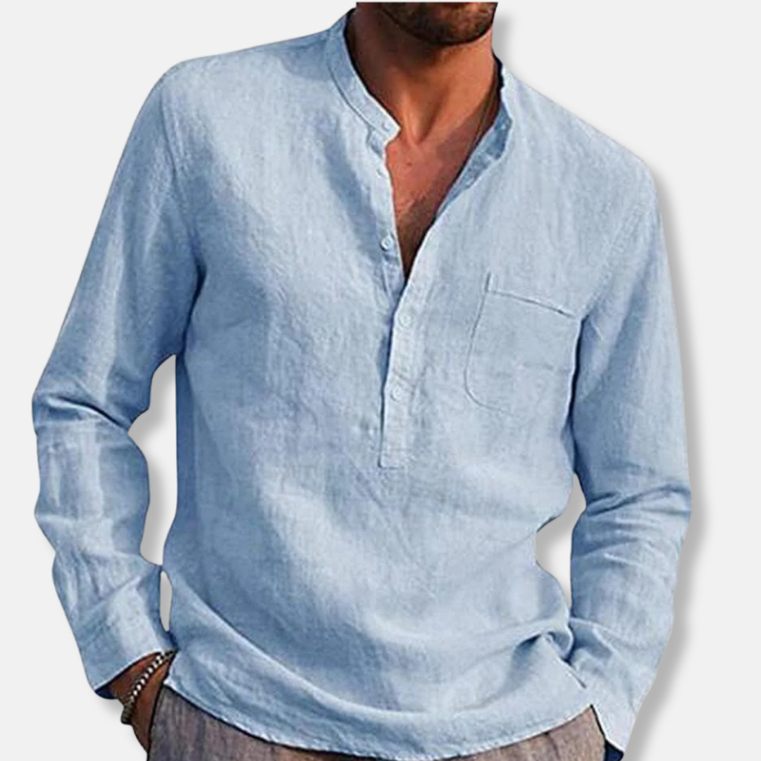 Casual Loose Fit Mens Henley Shirt - Nocini