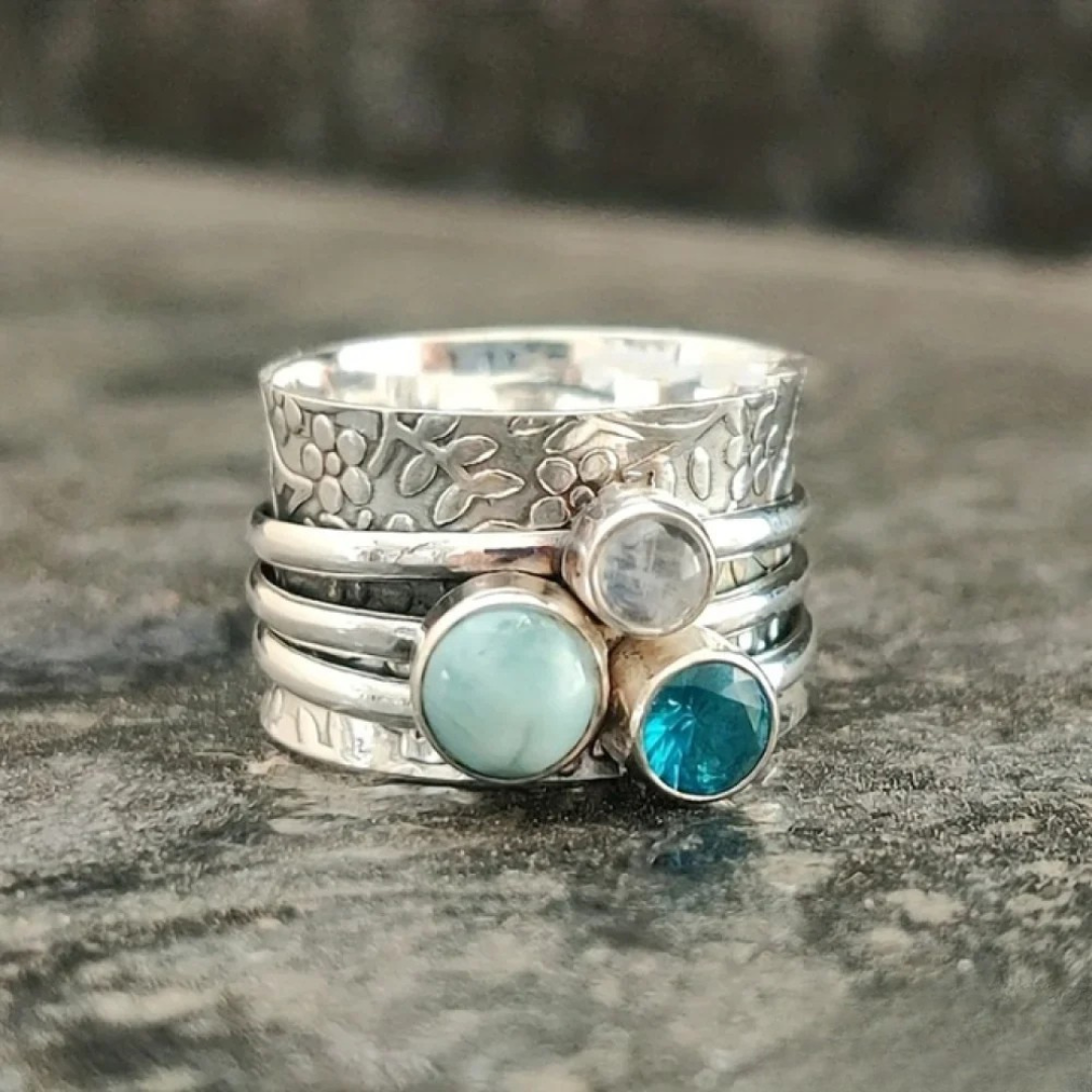 Genuine Navy Stone Ring - Nocini