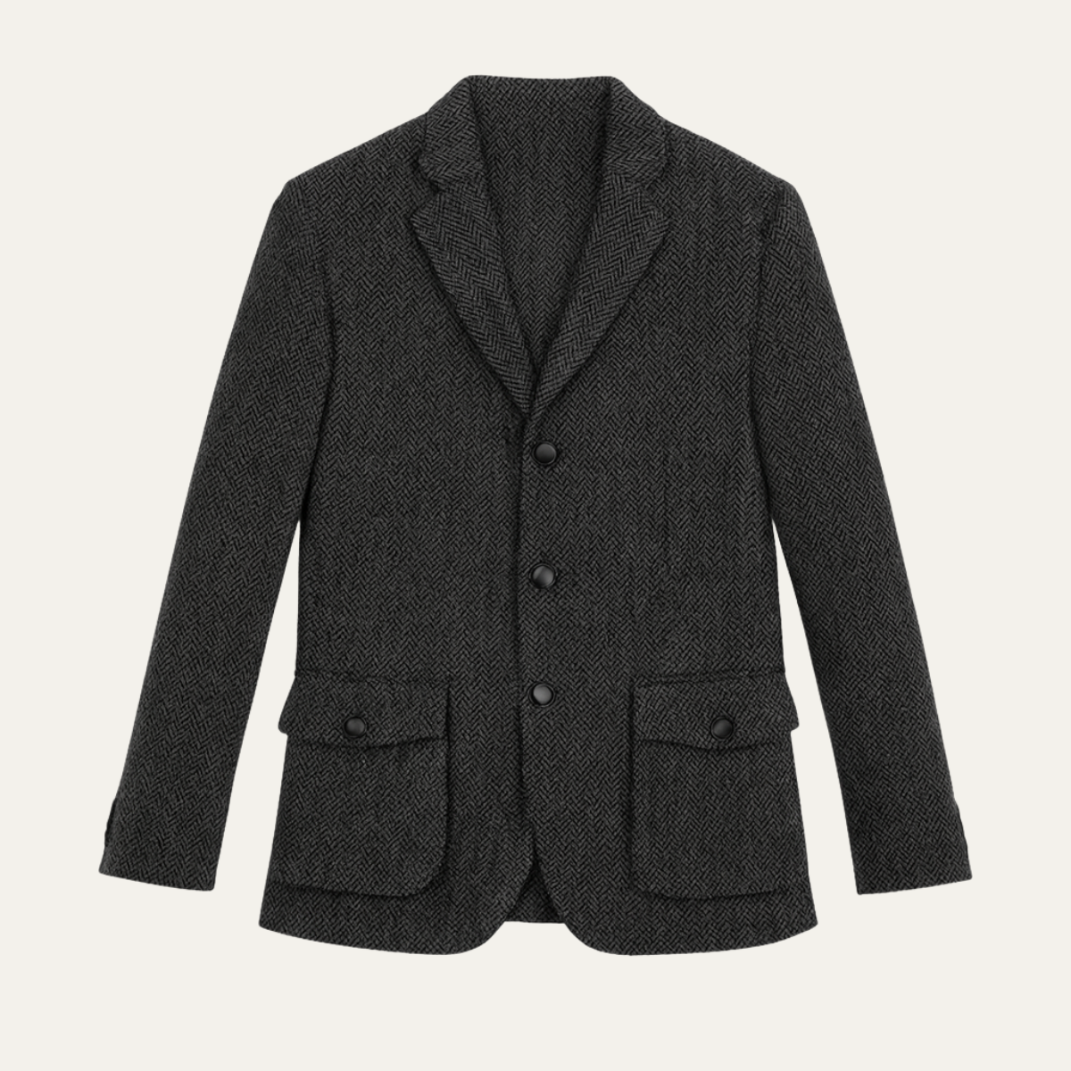 Classic Mens Gray Two Button Suit Jacket - Nocini