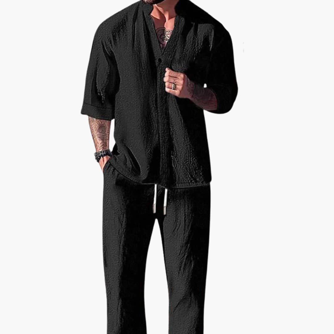 Men's Casual 2 Piece Drawstring Pants Outfit