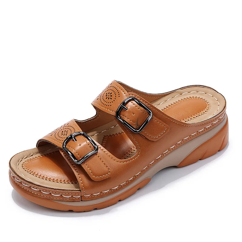Stylish Wedge Sandals with Double Strap