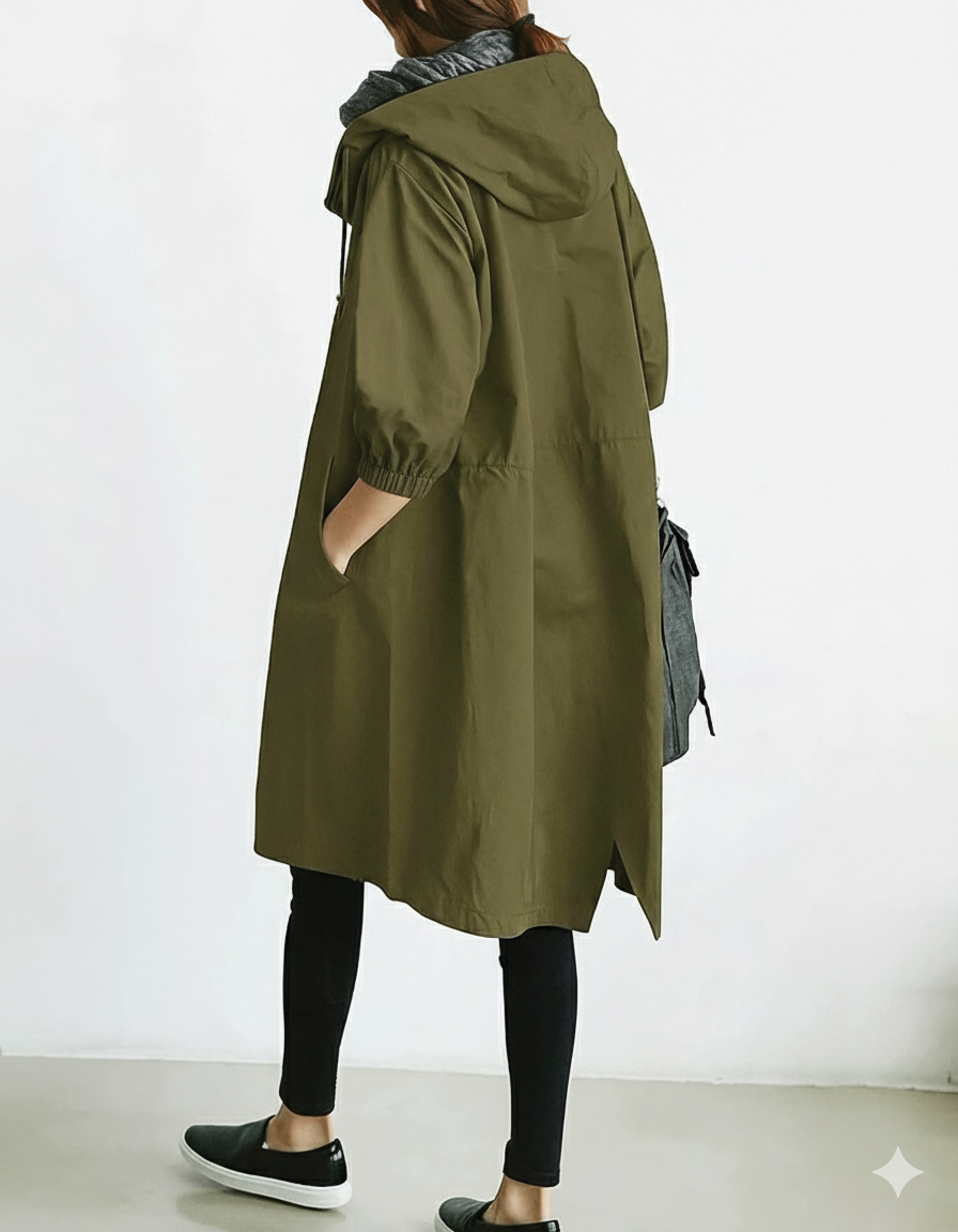 Classic Water Repellent Hooded Trench Coat