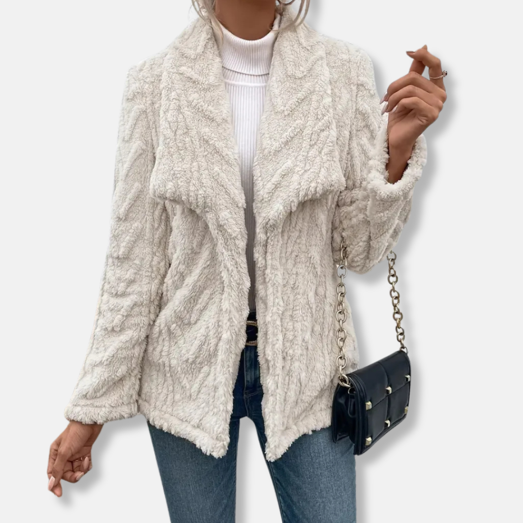 Cozy Women's Open Front Fleece Coat - Nocini