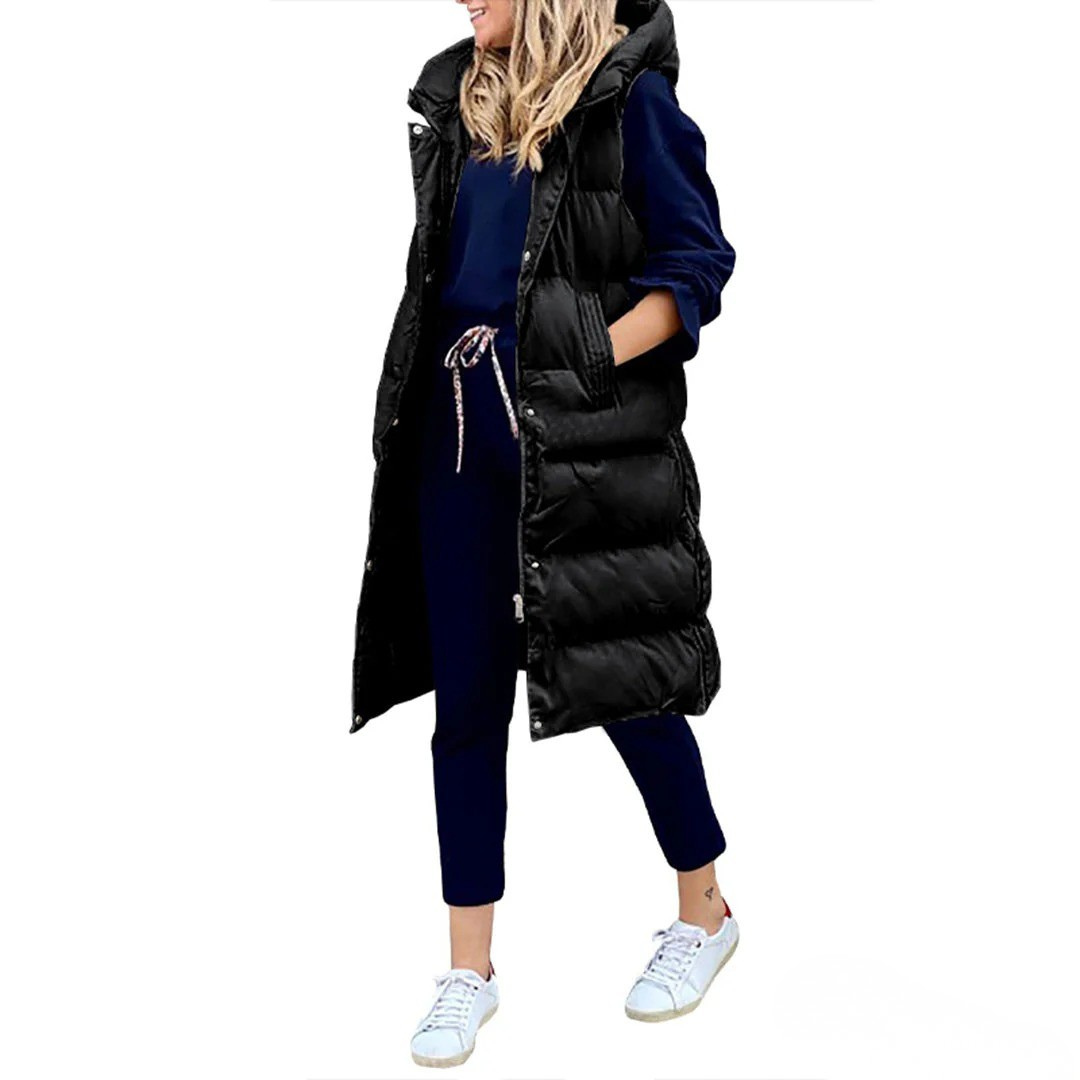 Warm Quilted Hooded Puffer Vest