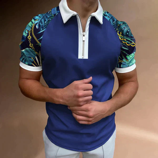 Men's Slim Fit Polo Shirt with Classic Short Sleeve Design