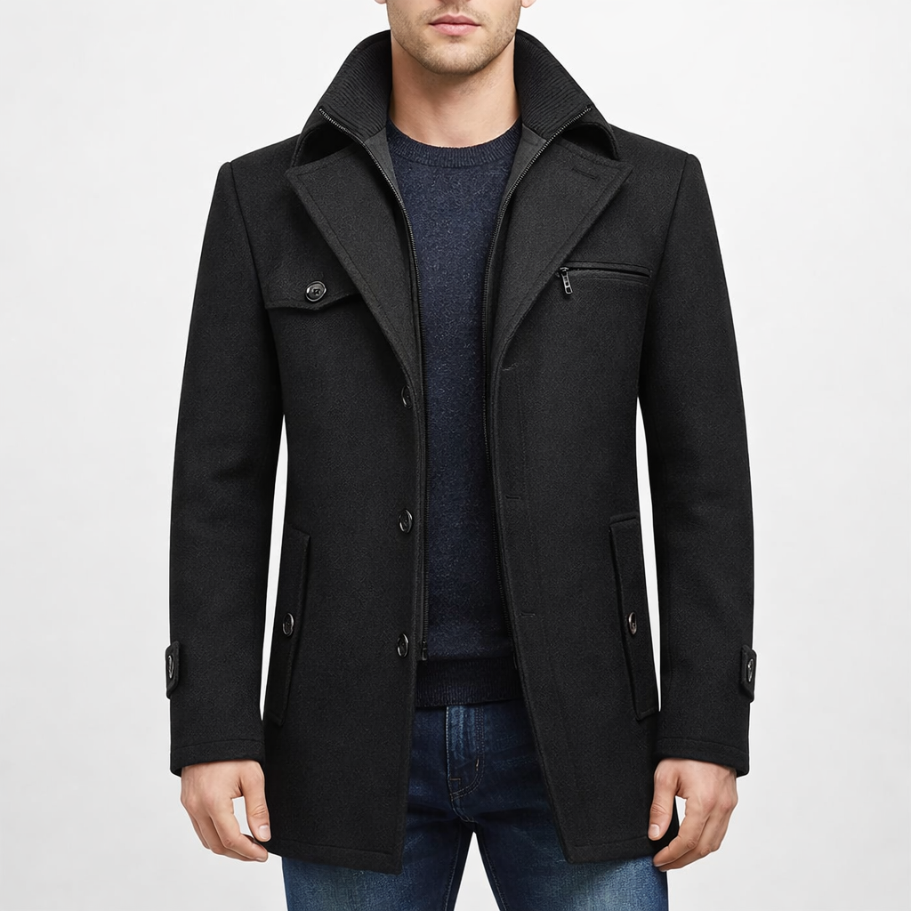 Warm Men's Wool Winter Parka Coat - Nocini