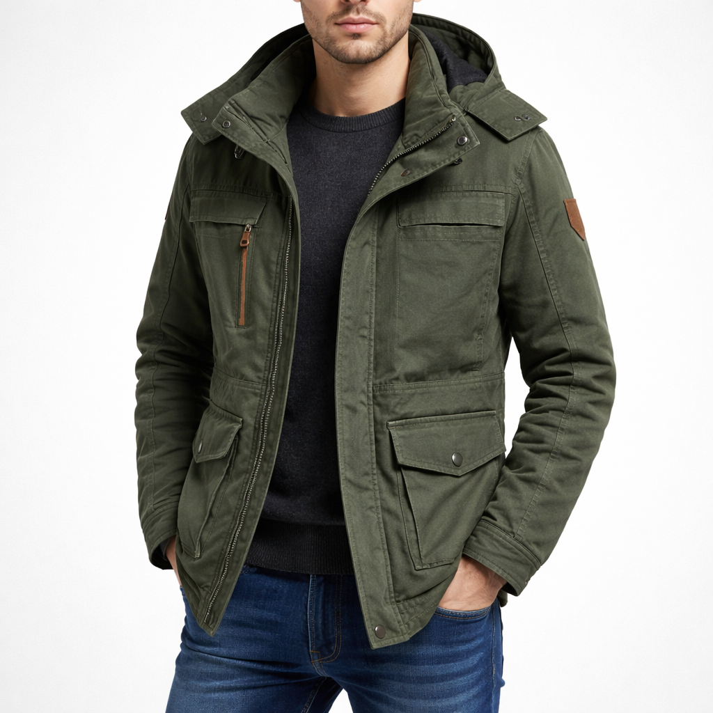 Warm Waterproof Men's Winter Coat with Hood - Nocini
