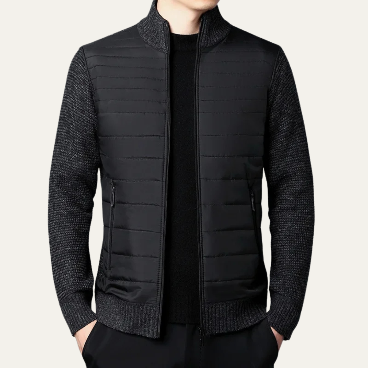 Warm Padded Men's Zip Up Cardigan Jacket
