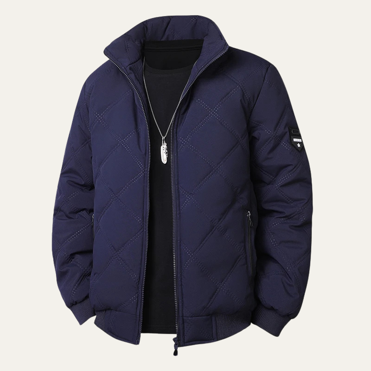 Thick Insulated Quilted Men's Winter Fleece Jacket