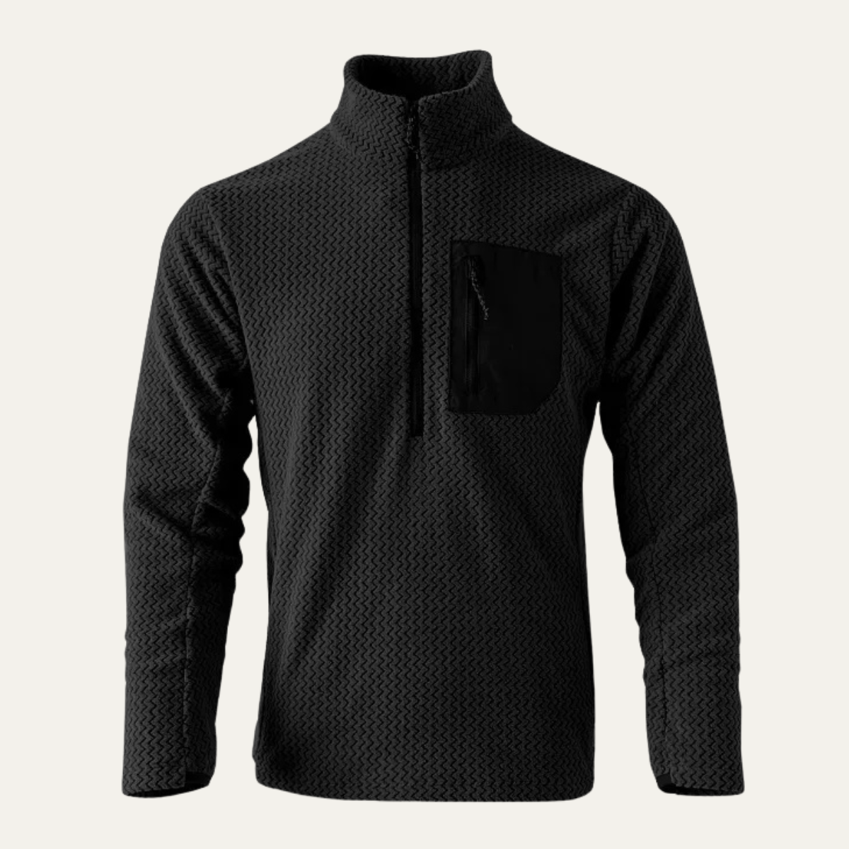 Warm Men's Fleece Pullover with Pocket