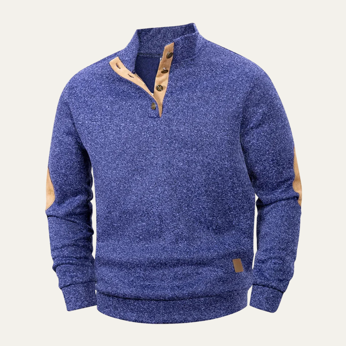 Classic Men's Fleece Sweater with Patched Elbows