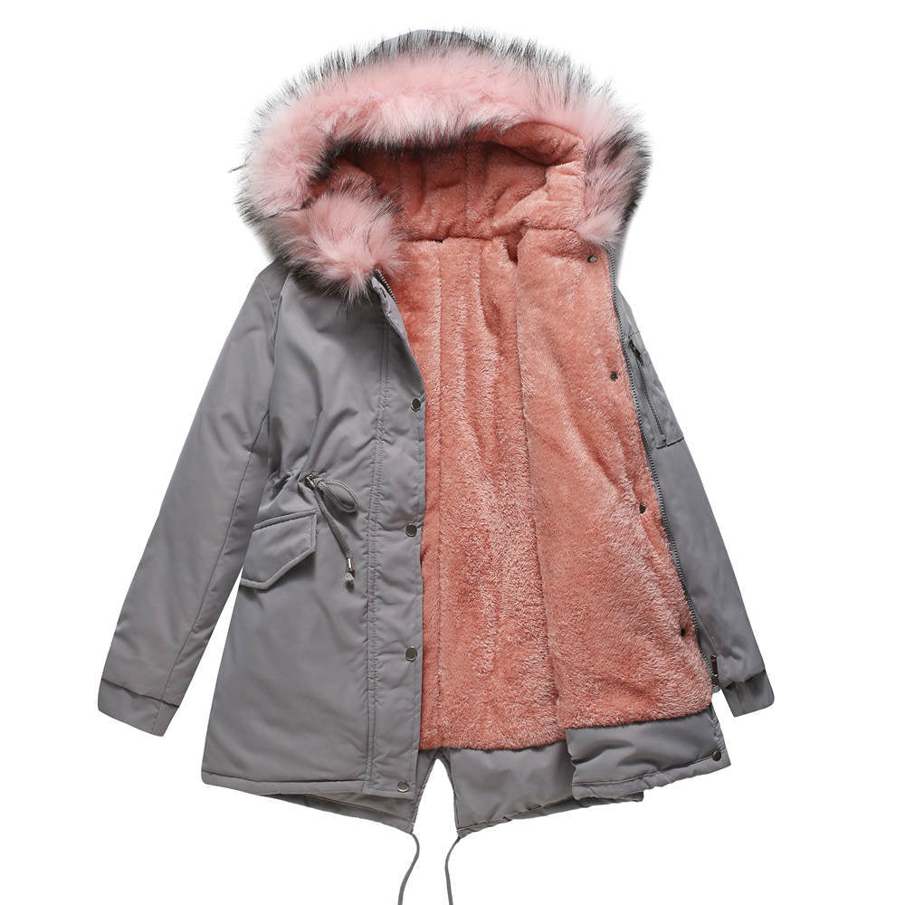 Waterproof Women's Coat with Hood and Faux Fur Lining