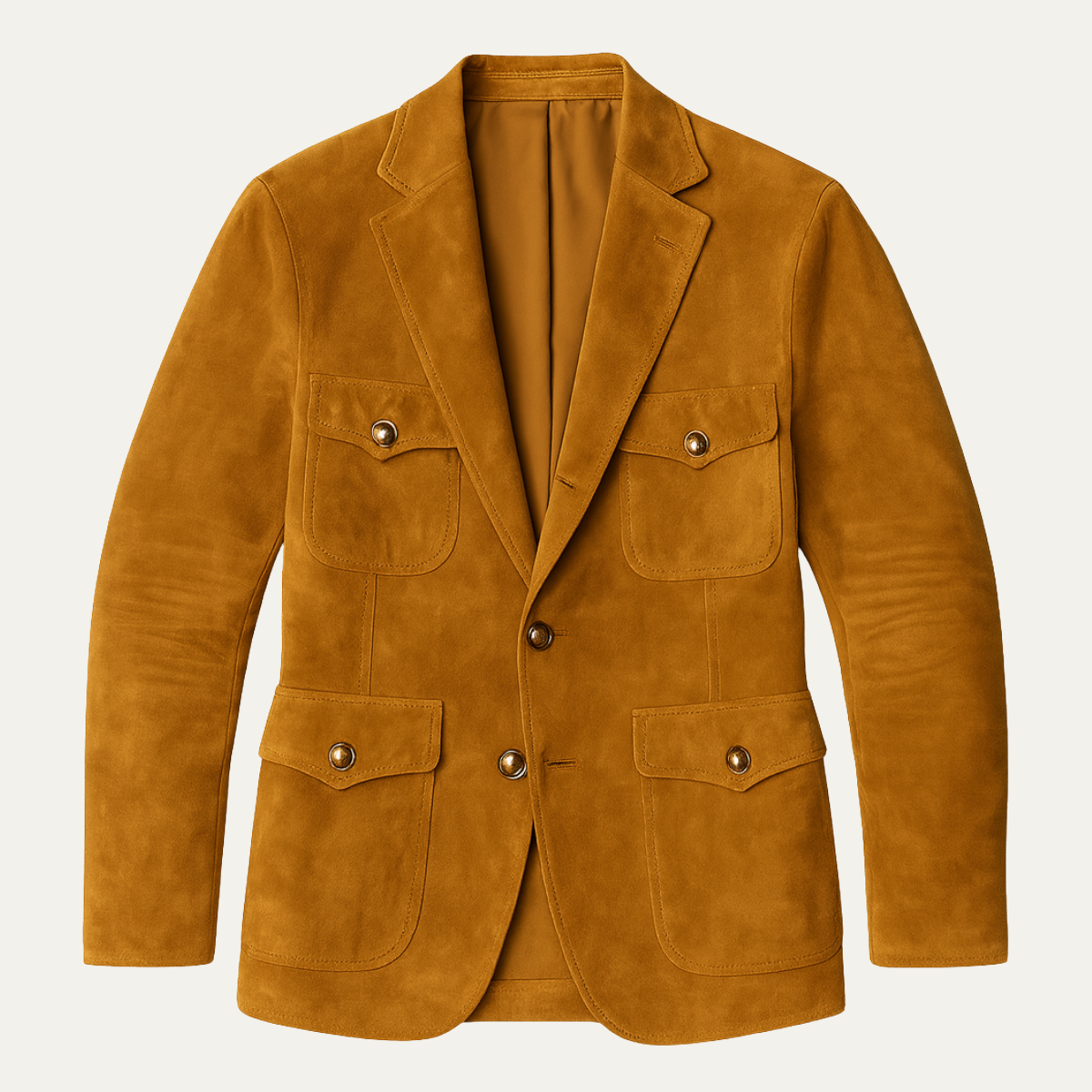 Stylish Men's Brown Suede Casual Jacket - Nocini