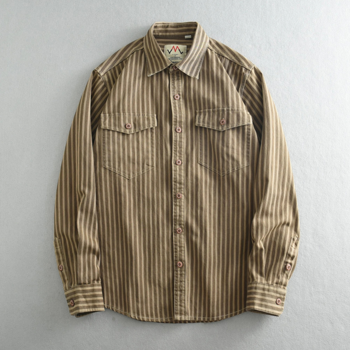 Timeless Mens Striped Relaxed Fit Button Down Shirt
