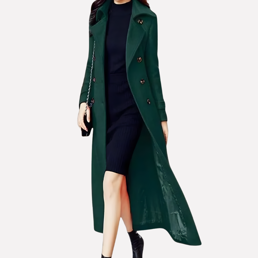 Ladies Classic Trench Coat with Cinch Waist Belt